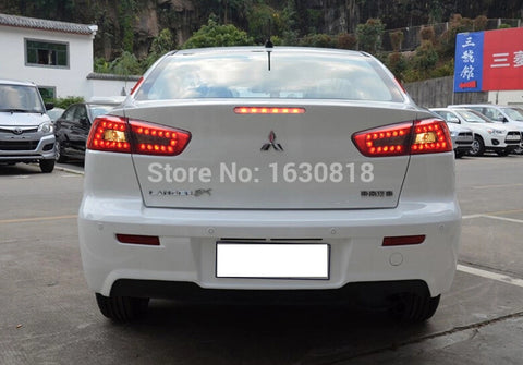 2x Smoked Lens Bumper Reflector LED Brake Stop Lights For Mitsubishi Lancer EVO X Outlander