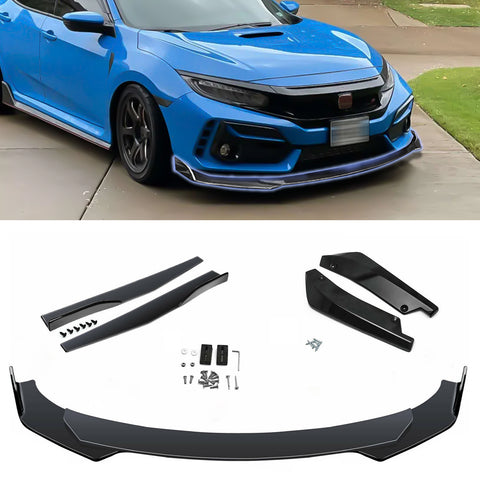7pcs Universal Car Bumper Lip Spoiler /Rear Lip/ Side Skirt Splitter Extension