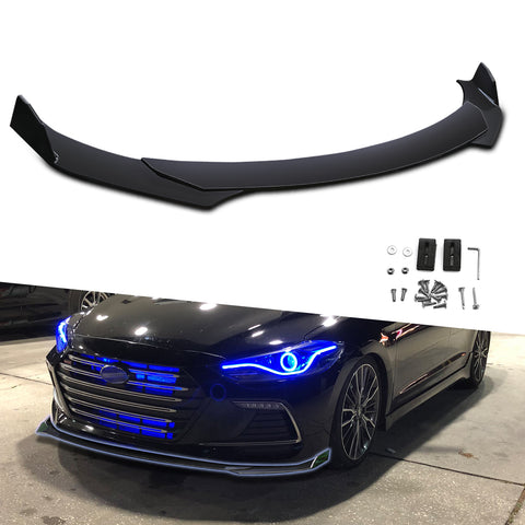 Front Bumper Lip Chin Spoiler Splitter Diffuser Protector Guard Gloss Black 3pcs Universal Fit For Most Cars Auto Front Trim Body Kit