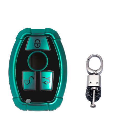 Full Covered Armor Green TPU Remote Fob Key Cover Shell For Mercedes B C E G SLK