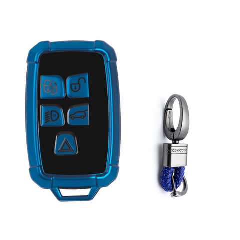 Iron Armor Style Blue Full Cover Remote Key Fob Cover For Range Rover 2013-2017