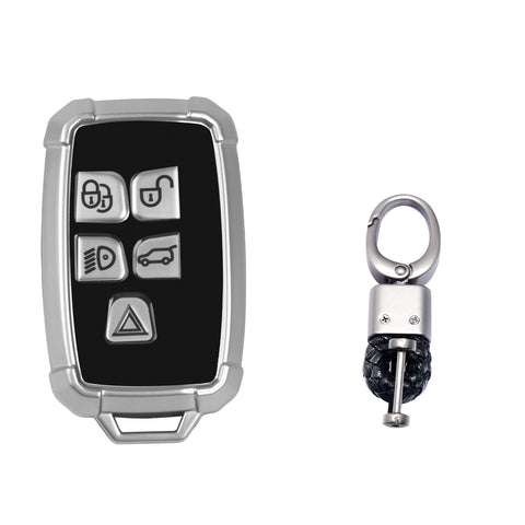 Iron Armor Style Silver Full Cover Remote Key Fob Cover For Range Rover 2013-2017