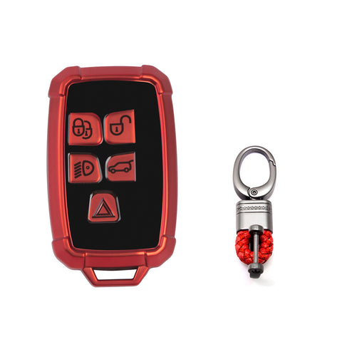 Iron Armor Style Red Full Cover Remote Key Fob Cover For Range Rover 2013-2017