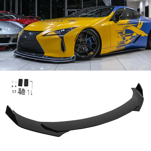 Front Bumper Lip Chin Spoiler Splitter Diffuser Protector Guard Gloss Black 3pcs Universal Fit For Most Cars Auto Front Trim Body Kit