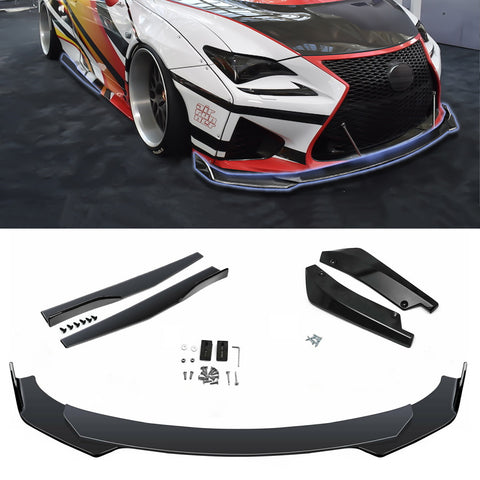 7pcs Universal Car Bumper Lip Spoiler /Rear Lip/ Side Skirt Splitter Extension