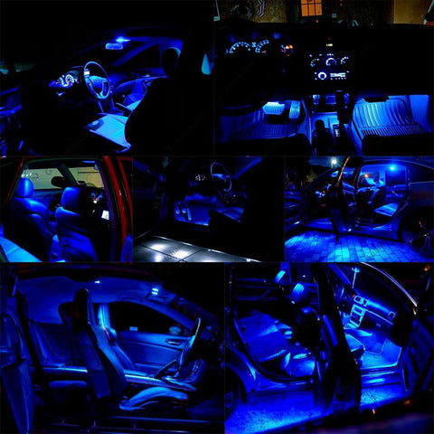 10x Light Bulbs SMD Interior LED Lights Package Kit For 2015 & up Chevy Colorado White\ Blue