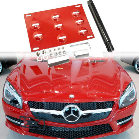 Black / Gold / Red License Plate Mounting Bumper Tow Hook Bracket for Mercedes GLK GLC GLE, Fit Porsche Macan 2014-2019, Fit Audi Q7 2016-up