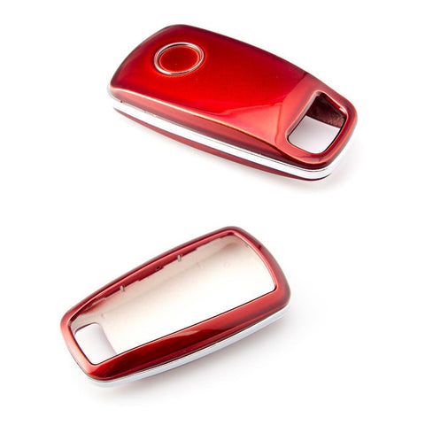 Carbon Fiber Pattern/ Glossy Black/ Glossy Red/ Glossy White Key FOB Cover Shell Case for 2017+ Audi Keyless Remote
