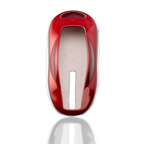 Carbon Fiber Pattern/ Glossy Black/ Glossy Red/ Glossy White Key FOB Hard Cover Shell Case for Tesla Model S 2012-2018