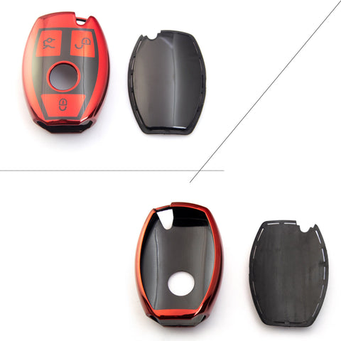 Blue/ Red/ Silver/ Rose Gold TPU Full Sealed Smart Key FOB Cover Case For Mercedes Benz C E G S M CLS CLK Class