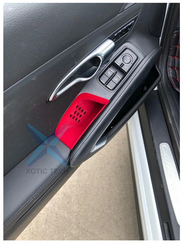 2pcs Black/ Red Door Armrest Organizer Storage Box For Porsche 911 Boxster Cayman 2013-2019