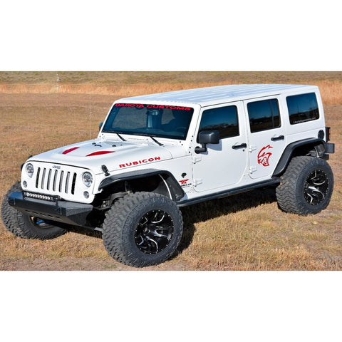 2 x Vinyl Black/ Brush Silver/ Red/ White RUBICON Letter Decal Hood Fender Sticker for Jeep Rubicon Wrangler JK YJ