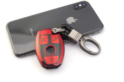 Blue/ Red/ Silver/ Rose Gold TPU Full Sealed Smart Key FOB Cover Case For Mercedes Benz C E G S M CLS CLK Class