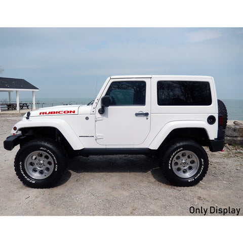 2 x Vinyl Black/ Brush Silver/ Red/ White RUBICON Letter Decal Hood Fender Sticker for Jeep Rubicon Wrangler JK YJ