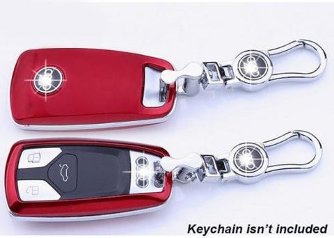 Carbon Fiber Pattern/ Glossy Black/ Glossy Red/ Glossy White Key FOB Cover Shell Case for 2017+ Audi Keyless Remote