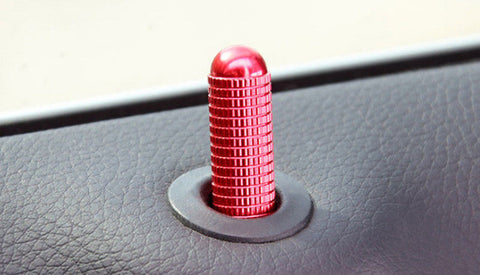 Blue/ Red Metal Screw On Door Lock Knob Pin Cap for Mercedes Benz CLA GLA 2014-2018