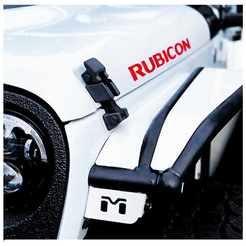 2 x Vinyl Black/ Brush Silver/ Red/ White RUBICON Letter Decal Hood Fender Sticker for Jeep Rubicon Wrangler JK YJ