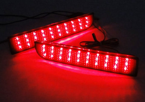 2x Smoked Lens Bumper Reflector LED Brake Stop Lights For Mitsubishi Lancer EVO X Outlander