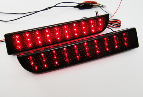 2x Smoked Lens Bumper Reflector LED Brake Stop Lights For Mitsubishi Lancer EVO X Outlander