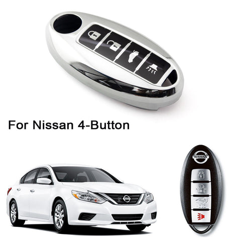 Blue/ Red/ Silver TPU Remote Key Fob Cover Case Protection for Nissan 4-Button Smart Key