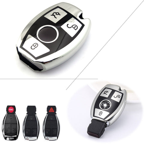Blue/ Red/ Silver/ Rose Gold TPU Full Sealed Smart Key FOB Cover Case For Mercedes Benz C E G S M CLS CLK Class