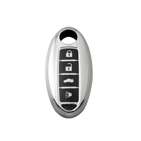 Blue/ Red/ Silver TPU Remote Key Fob Cover Case Protection for Nissan 4-Button Smart Key