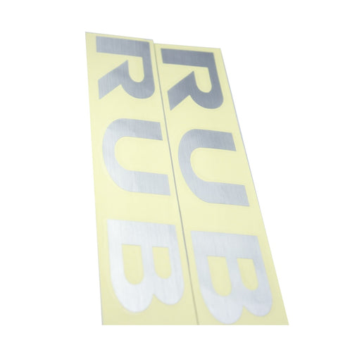 2 x Vinyl Black/ Brush Silver/ Red/ White RUBICON Letter Decal Hood Fender Sticker for Jeep Rubicon Wrangler JK YJ