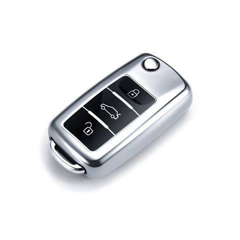Blue/ Red/ Silver TPU Keyless Smart Key Fob Cover Full Protection Case for Volkswagen 3-button Key