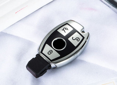 Blue/ Red/ Silver/ Rose Gold TPU Full Sealed Smart Key FOB Cover Case For Mercedes Benz C E G S M CLS CLK Class