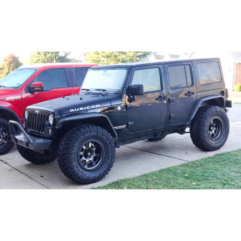 2 x Vinyl Black/ Brush Silver/ Red/ White RUBICON Letter Decal Hood Fender Sticker for Jeep Rubicon Wrangler JK YJ