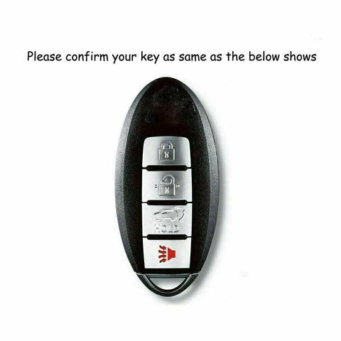 Silver Full Protection Smart Key Fob Cover Case w/Keychain TPU For Infiniti G37 4-Button