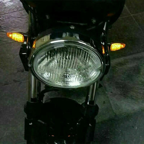 2X Universal Motorbike Smoked LED Turn Signal Blinker Supermoto Indicator Light