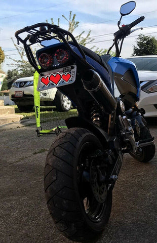 Motorcycle 40-LEDs Smoke Lens Integrated Dual Tail Light Running Lamp Brake Stop & Turn Signal License Plate Lamp w/ License Plate Bracket