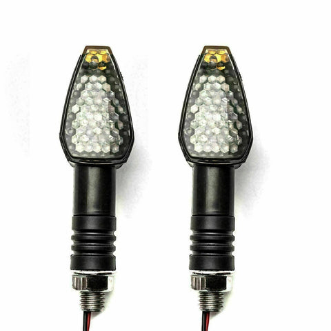 2X Universal Motorbike Smoked LED Turn Signal Blinker Supermoto Indicator Light
