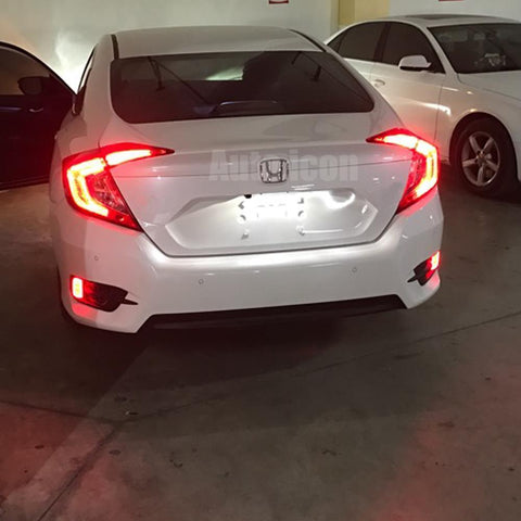 2x Add-on Rear Bumper Marker Reflector Red LED Lights For 2016-18 Honda Civic Sedan