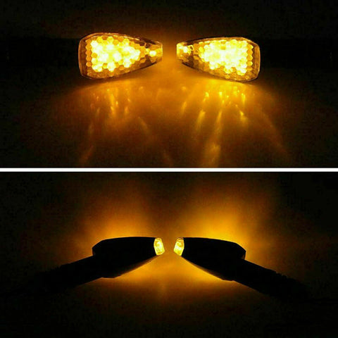 2X Universal Motorbike Smoked LED Turn Signal Blinker Supermoto Indicator Light