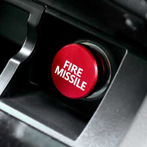 1pc 12V Fire Missile Cigarette Lighter Aluminum Plug Button Compatible with most car, SUV, truck, RV (Red)