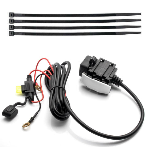 Waterproof 12V SAE to USB Phone Charger Cable Adapter Inline Fuse For Motorcycle