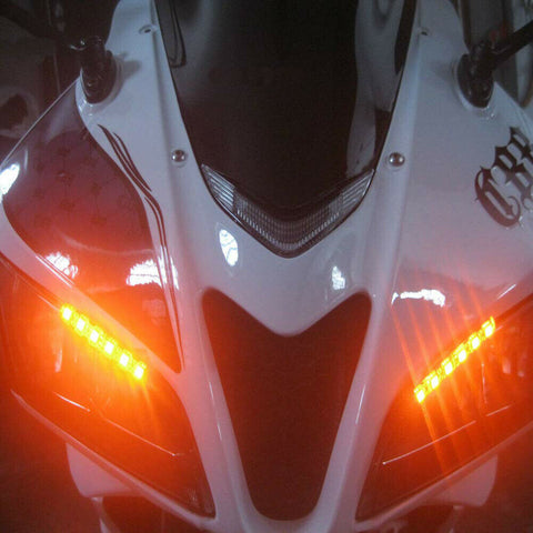 Amber Light Strips Bar LED Tail Light License Brake Turn Signals ATV Motorcycle