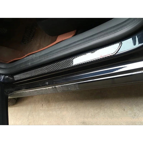 2 x 19.1" Carbon Fiber Car Door Scuff Protector Plate Sill Guard Panel Trim Cover Sticker