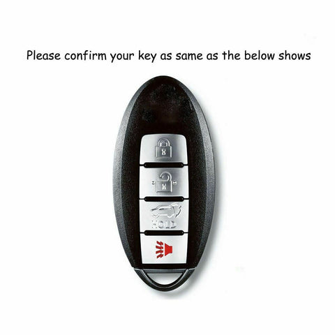 Red Full Protection Smart Key Fob Cover Case w/Keychain TPU For Infiniti G37 4-Button