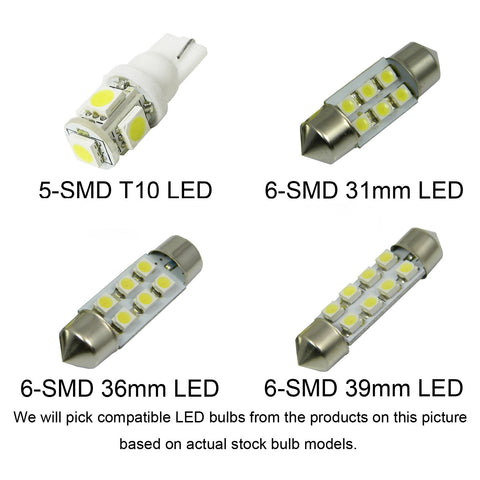 12 x LED SMD Full Interior Lights Package Kit for 2005 - 2015 Nissan Armada White \ Blue