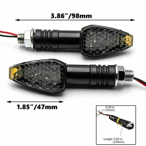 2X Universal Motorbike Smoked LED Turn Signal Blinker Supermoto Indicator Light