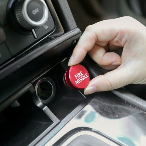 1pc 12V Fire Missile Cigarette Lighter Aluminum Plug Button Compatible with most car, SUV, truck, RV (Red)