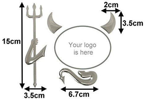 1pc x 3D Silver Chrome Devil Demon Sticker Decal Auto Car Emblem Decal Decoration