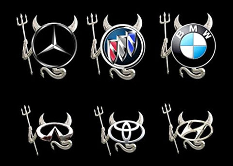 1pc x 3D Silver Chrome Devil Demon Sticker Decal Auto Car Emblem Decal Decoration