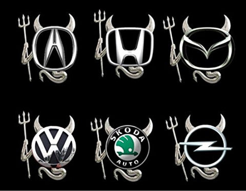 1pc x 3D Silver Chrome Devil Demon Sticker Decal Auto Car Emblem Decal Decoration