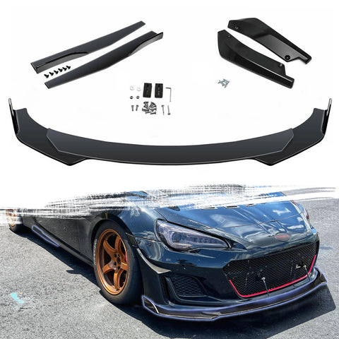 7pcs Universal Car Bumper Lip Spoiler /Rear Lip/ Side Skirt Splitter Extension