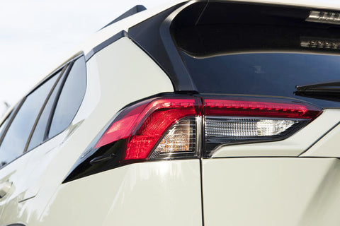 4x Glossy Black Exterior Rear Tail Brake Light Frame Cover Trim For Toyota RAV4 2019-2021