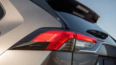 4x Glossy Black Exterior Rear Tail Brake Light Frame Cover Trim For Toyota RAV4 2019-2021